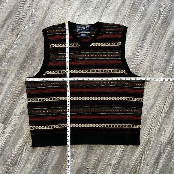 Polo Sport Ralph Lauren Lambswool Sweater Vest Fair Isle XL - Picture 5 of 5